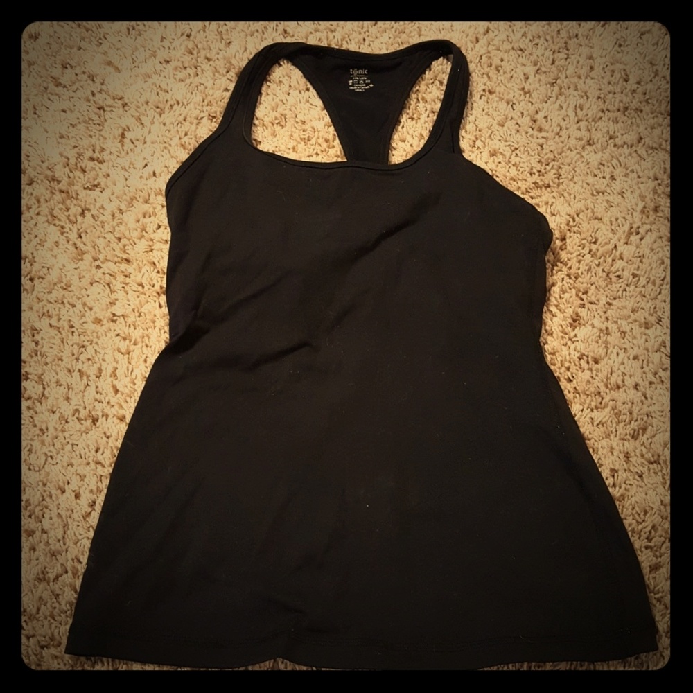 Black racer-back workout top